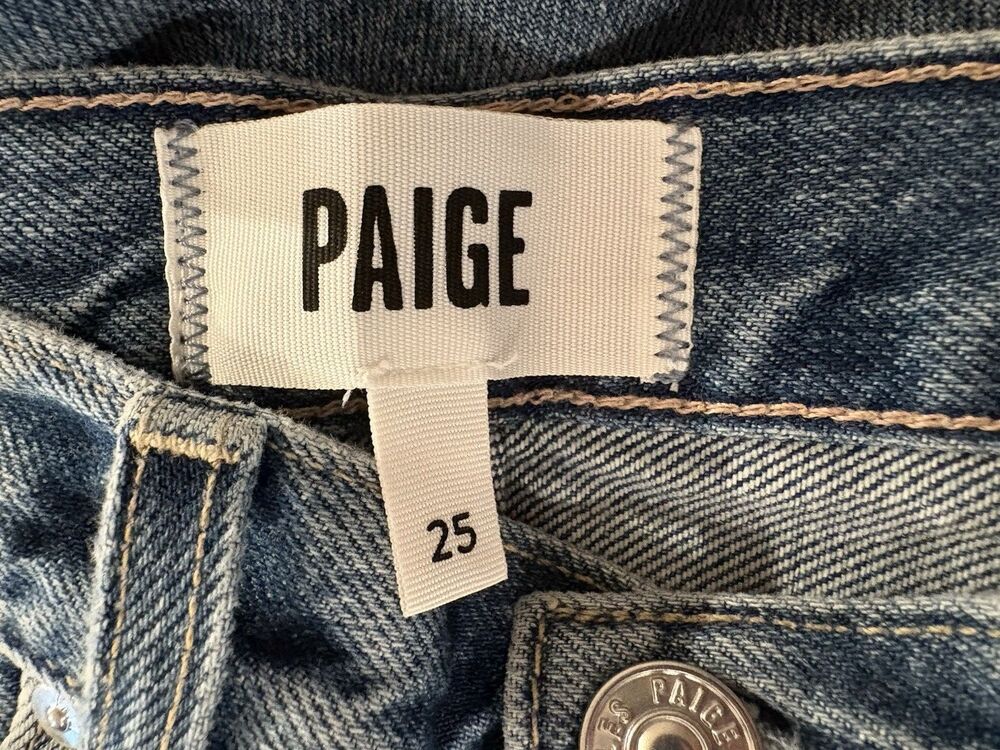 PAIGE womens Billy Crop Covered Button Fly Jeans size 25 The Roxy 27" inseam - Picture 11 of 13